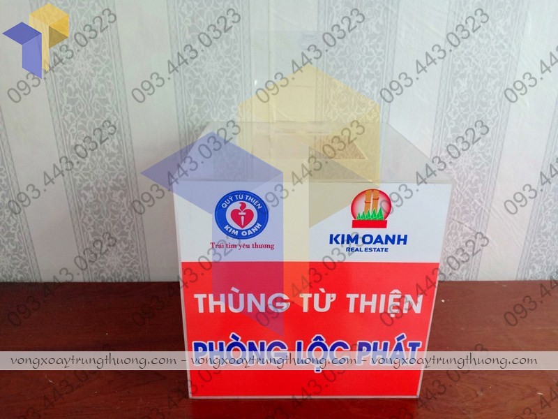 Thùng mica từ thiện giá rẻ tại xưởng